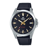 Edifice Men's Watch 3-Hands Analog Black Dial Black Leather Band, EFV-140L-1AVUDF